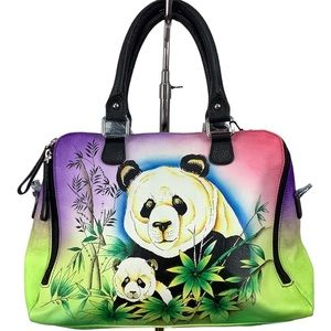 Sukriti Colored Painted Panda Leather Handbag